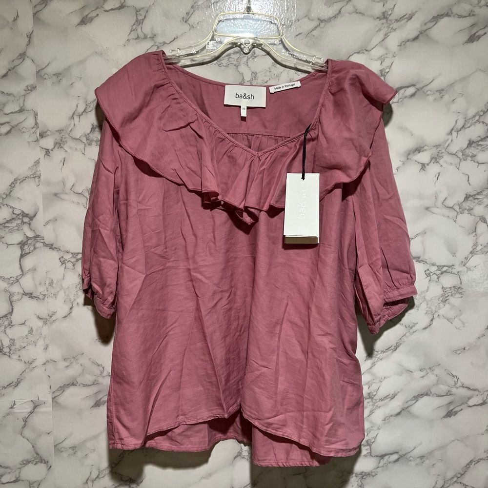 ba&sh Twiggy Cotton Ruffled Top - Picture 2 of 14